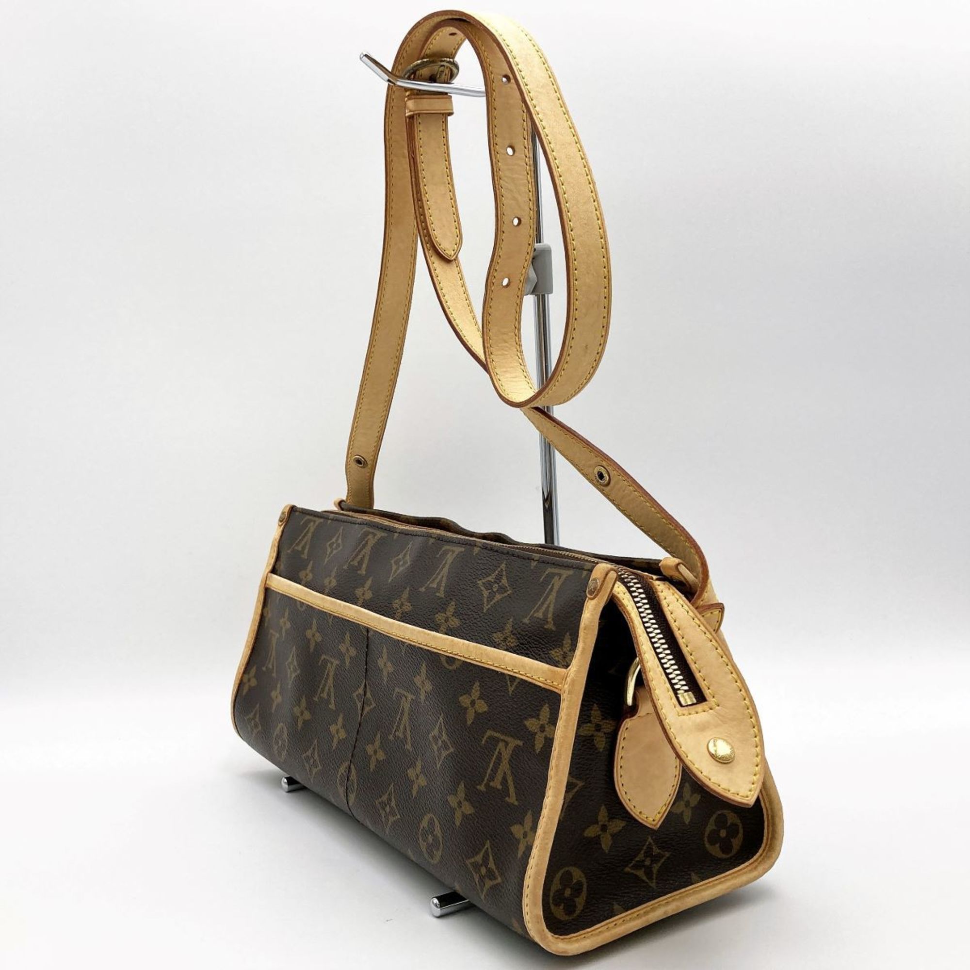 LOUIS VUITTON Popincourt Long Monogram Shoulder Bag Brown PVC Women Men M40008