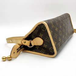 LOUIS VUITTON Popincourt Long Monogram Shoulder Bag Brown PVC Women Men M40008