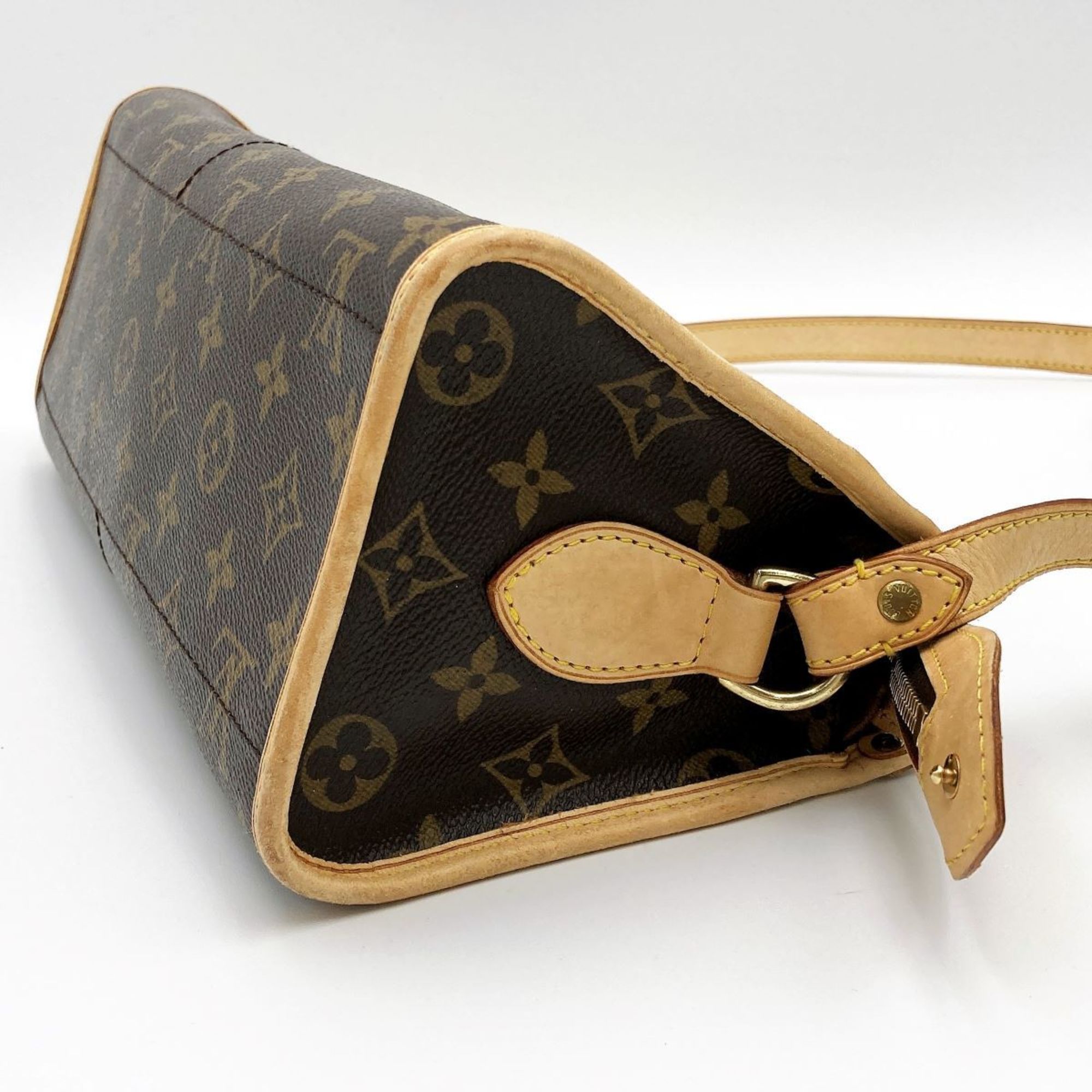 LOUIS VUITTON Popincourt Long Monogram Shoulder Bag Brown PVC Women Men M40008