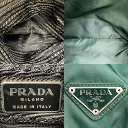 PRADA Prada tote bag shoulder nylon logo plate green ladies men unisex