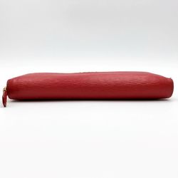 PRADA Long Wallet Round Zipper Red Leather Ladies Men's Fashion 1ML506