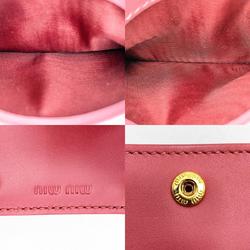 Miu Miu Miu Coin Case Wallet Purse Mini Pink Leather Ladies