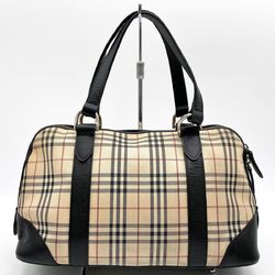 BURBERRY Burberry Boston Bag Mini Travel Nova Check Beige x Black Canvas Ladies Men's Fashion