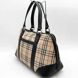 BURBERRY Burberry Boston Bag Mini Travel Nova Check Beige x Black Canvas Ladies Men's Fashion