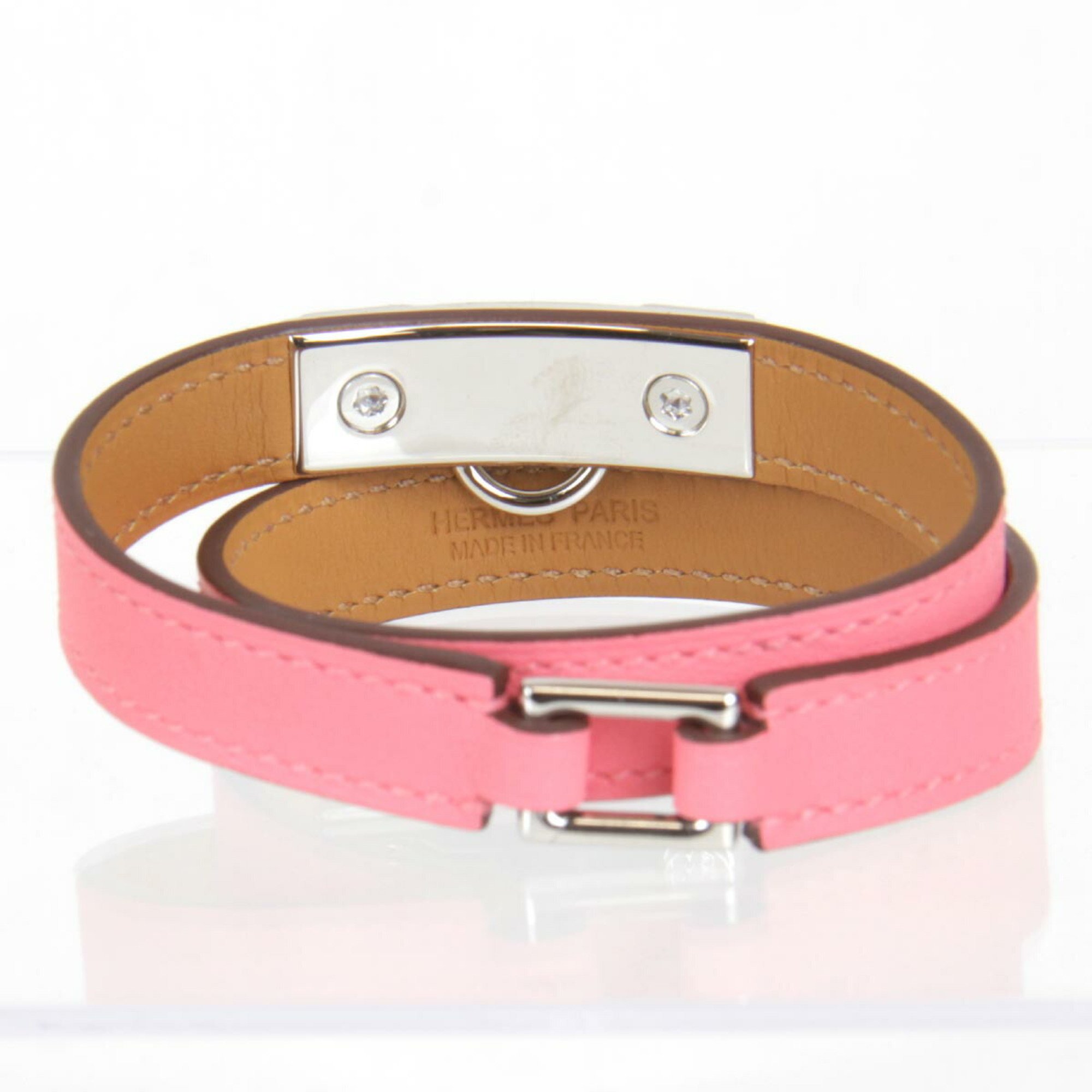 HERMES Rival de Bretour Bracelet Swift Pink Ladies