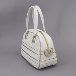 Christian Dior DIOR VIBE Medium Classic 2way Bowling Shoulder Bag Leather Rubber White Gold M6204ODDT