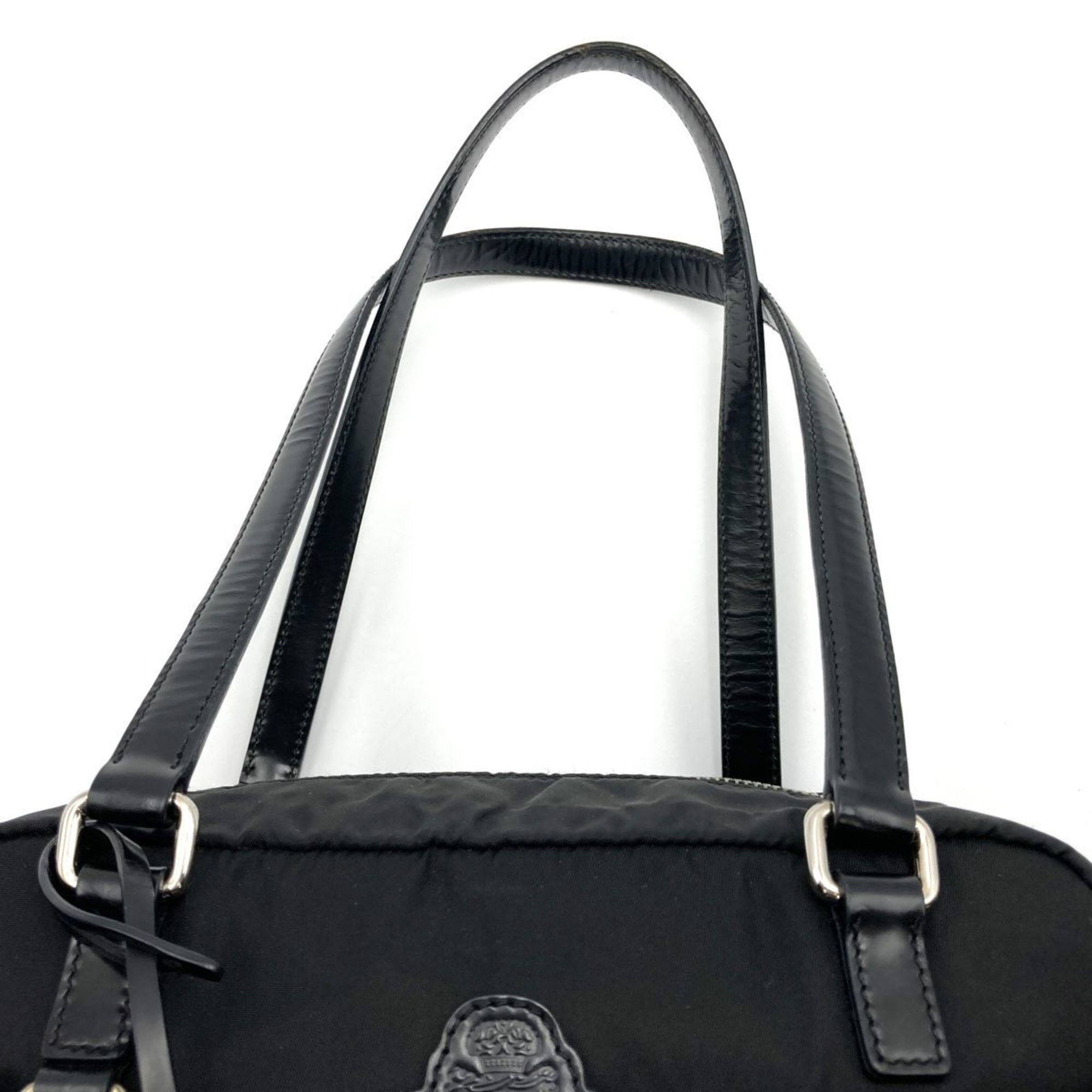 PRADA Prada tote bag shoulder logo mark black nylon leather ladies BR3150