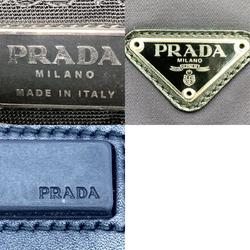 PRADA Prada tote bag shoulder triangle logo black nylon x leather ladies men unisex