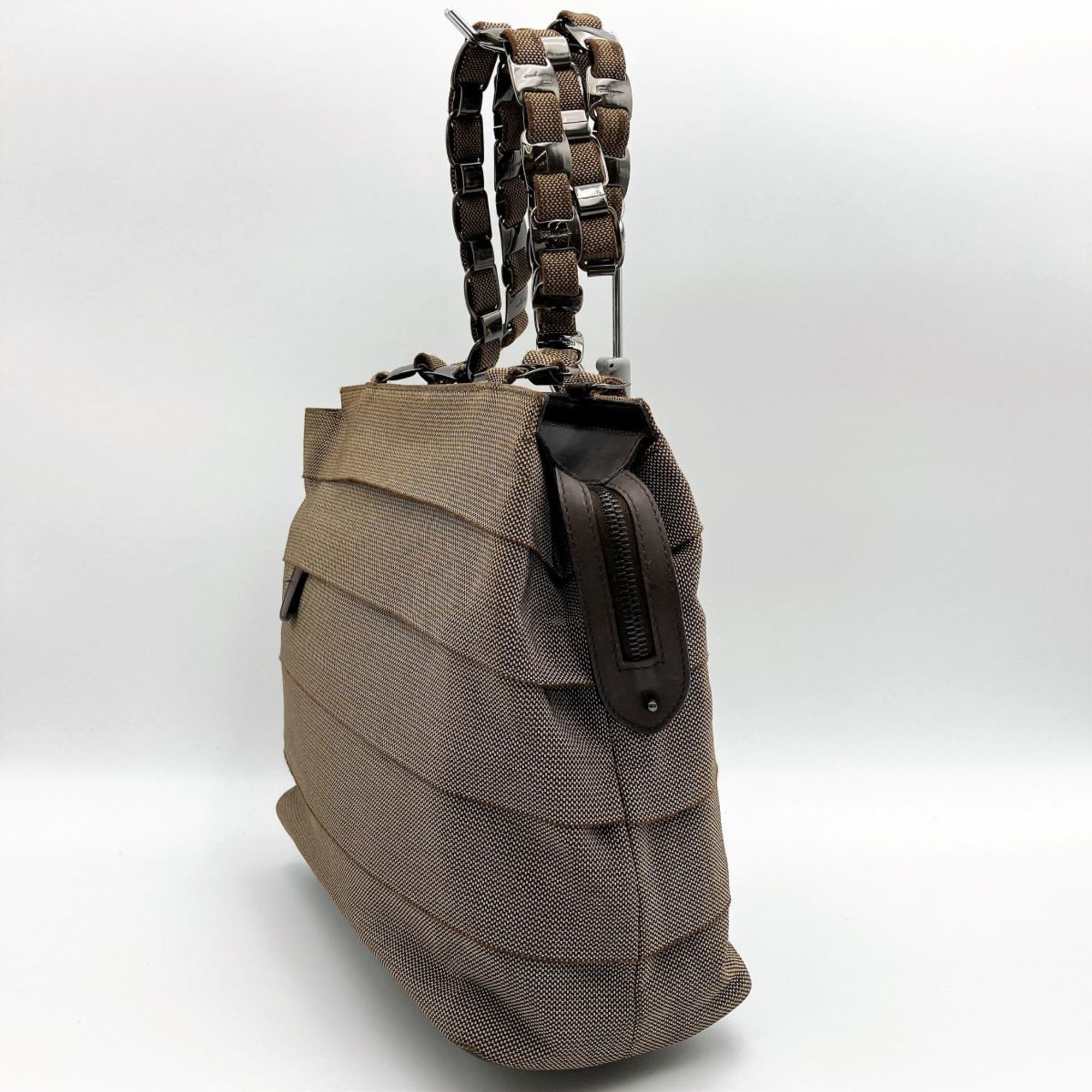Salvatore Ferragamo shoulder bag brown nylon