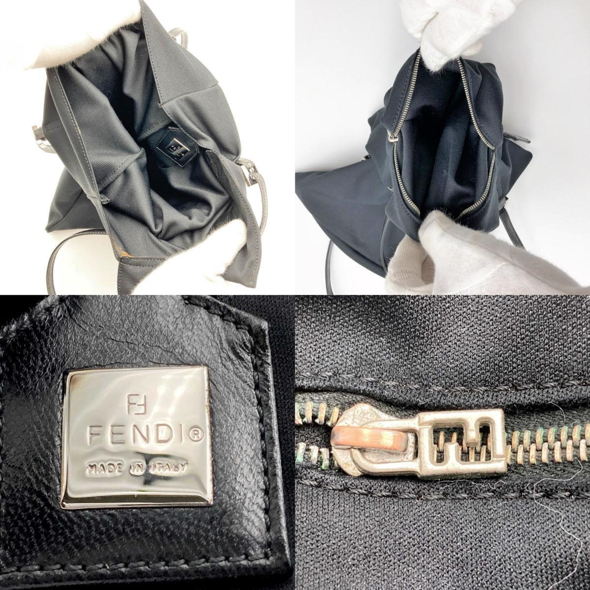 FENDI shoulder bag handbag black nylon ladies