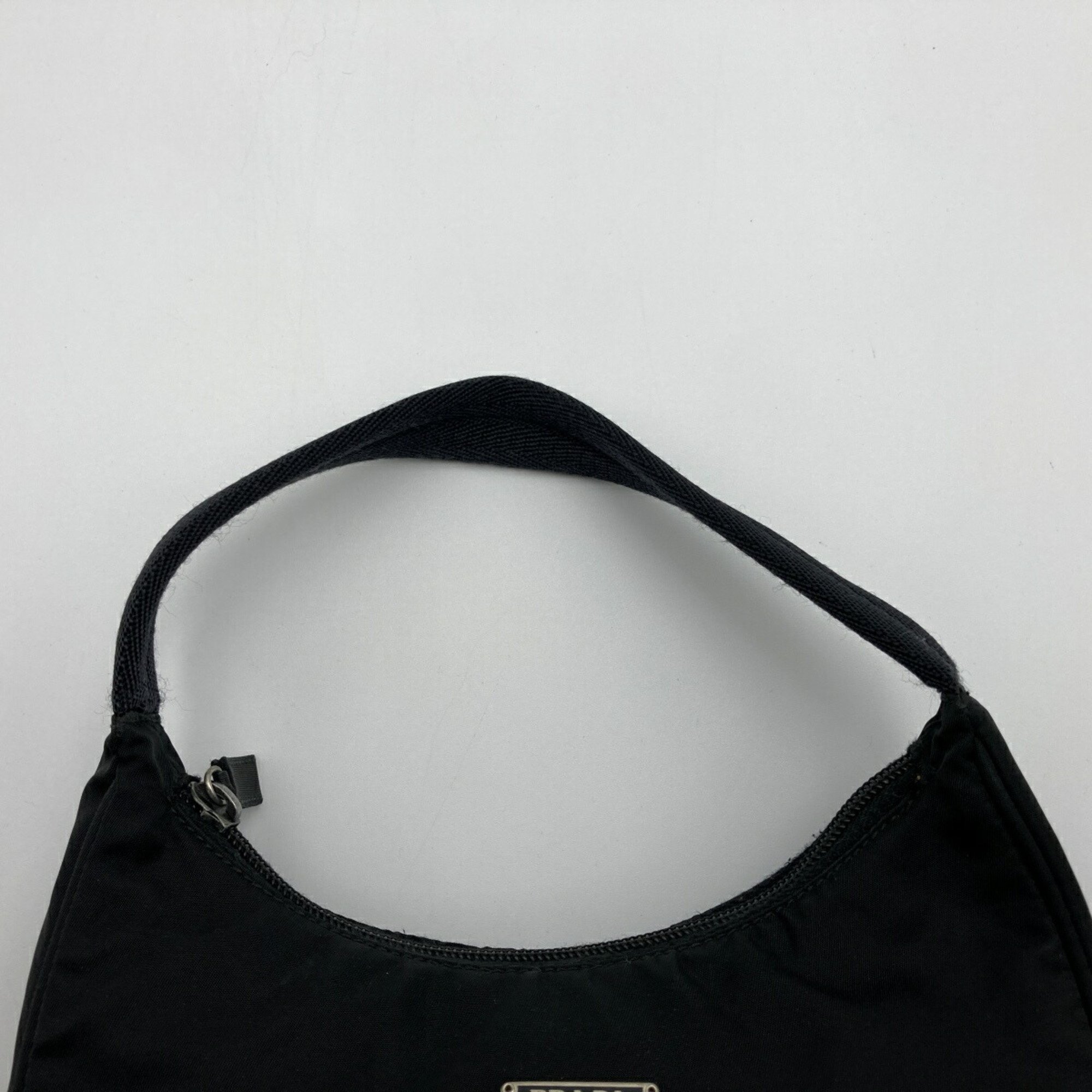 PRADA Prada Pouch Mini Bag Hobo Triangle Logo Black Nylon Ladies Men's Fashion