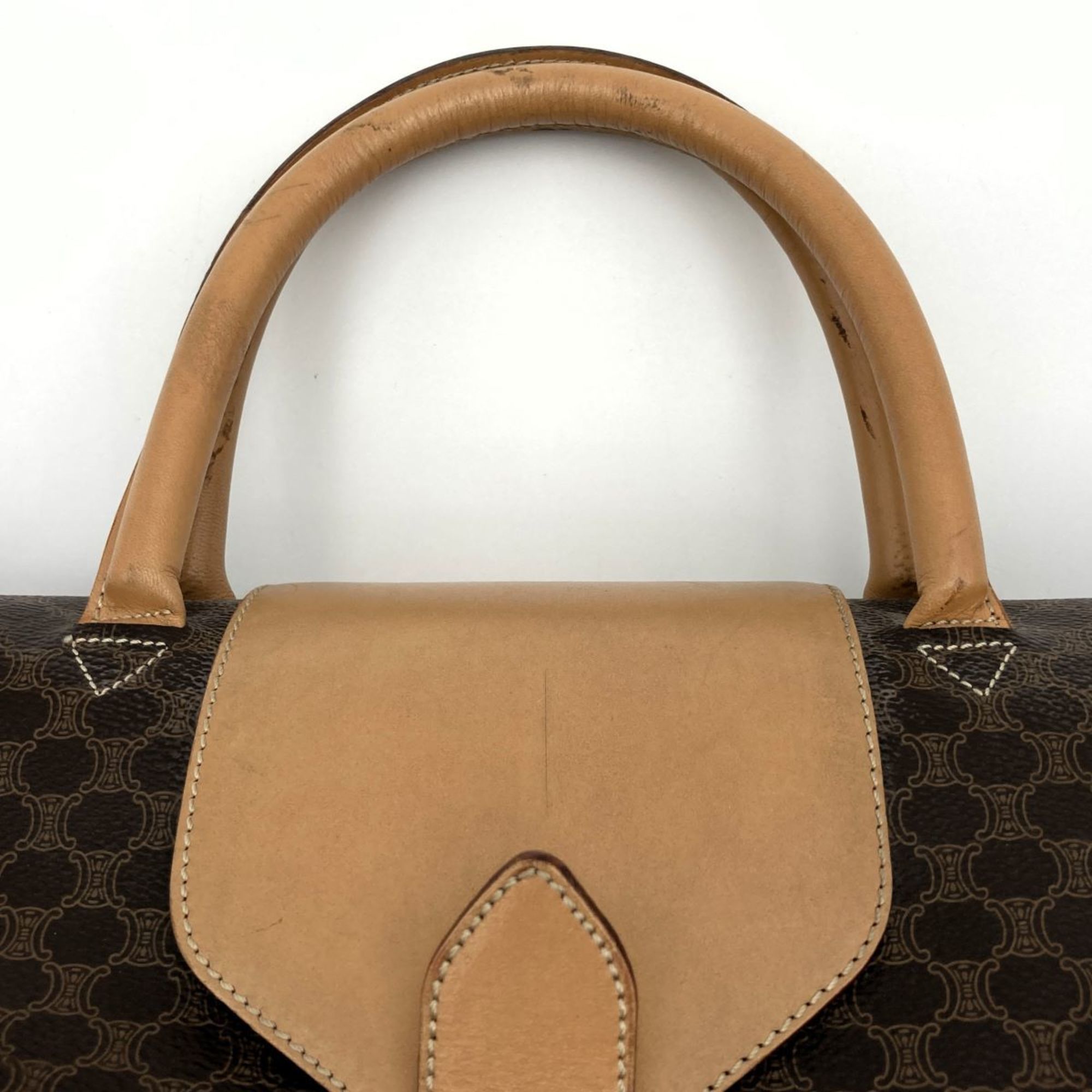 CELINE Boston bag handbag travel business macadam brown PVC ladies men M14