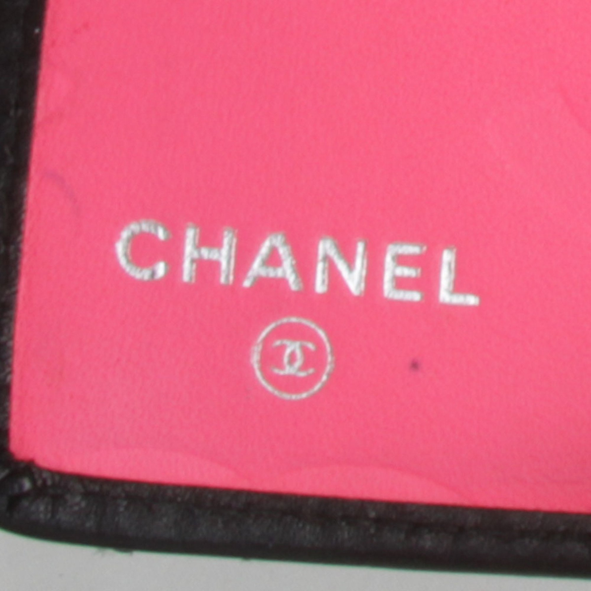 CHANEL Cambon Line Agenda 6 Holes Notebook Cover Leather Black Ladies