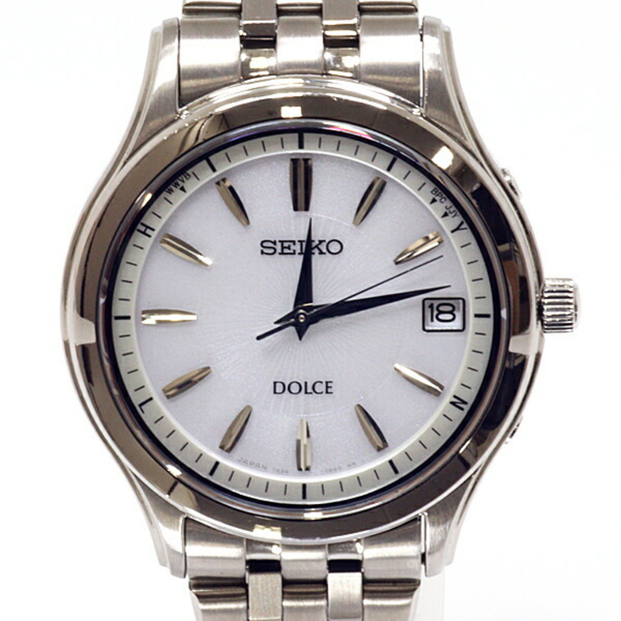 SEIKO Men s Watch Dolce 7B24 0AV0 SS White Dial Solar Radio