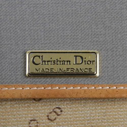 Christian Dior Shoulder Bag PVC Coated Canvas Gray Women's