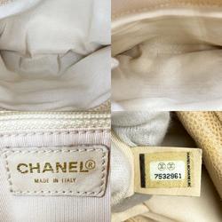 CHANEL Shoulder Bag Chain Big Coco Mark Beige Matte Caviar Skin Ladies