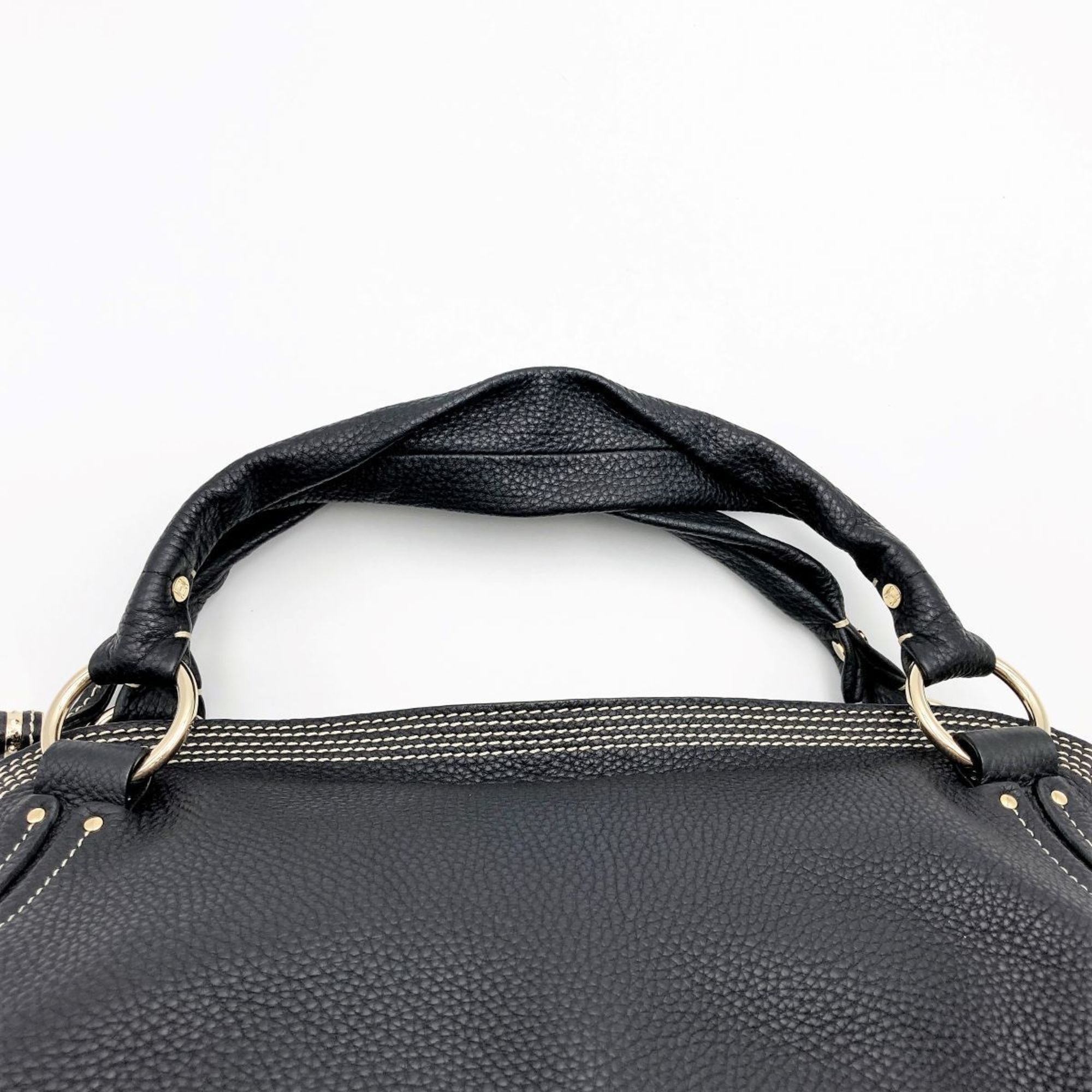 CELINE Bittersweet Shoulder Bag Handbag Black Leather Ladies