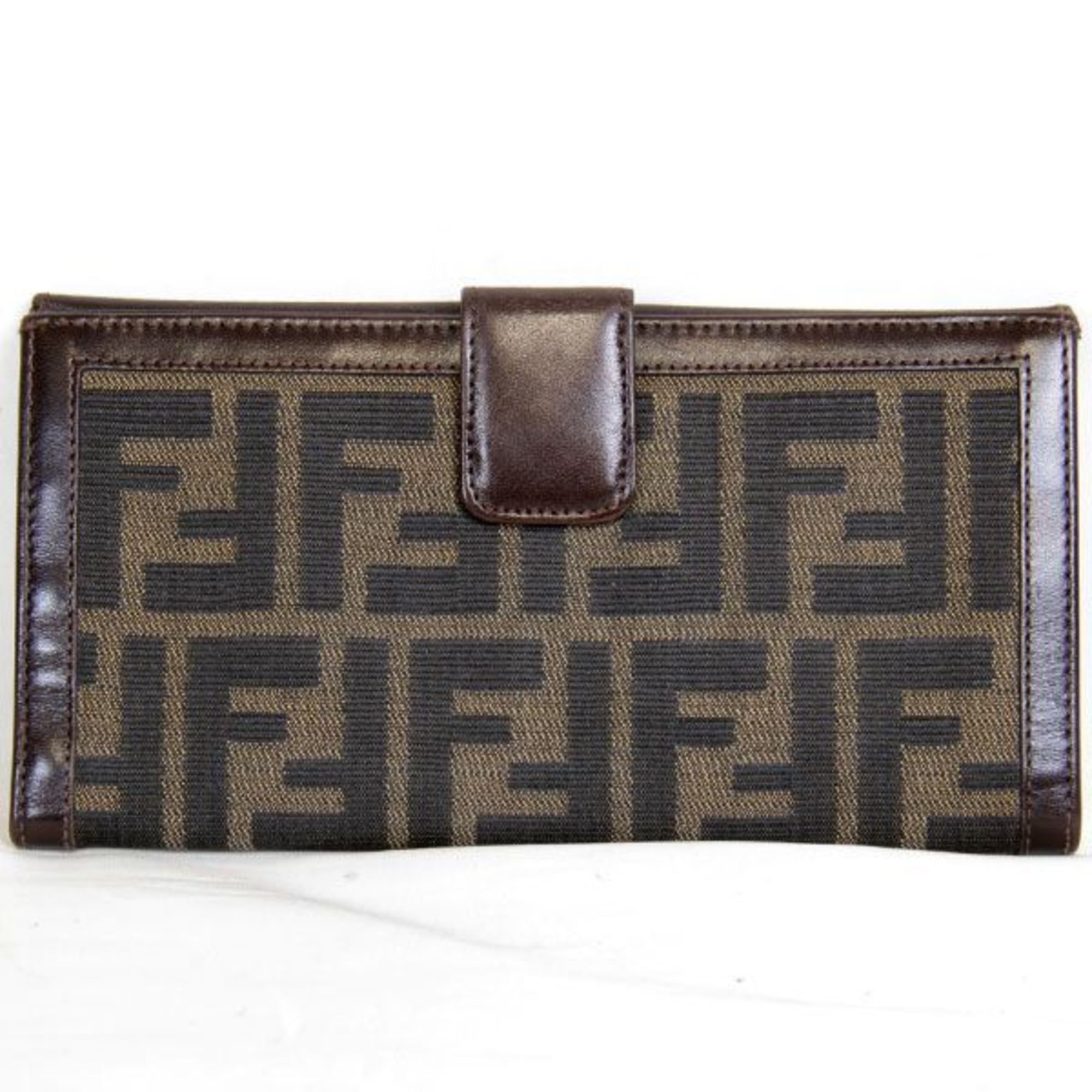 FENDI 2804-30806 long wallet canvas brown