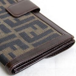 FENDI 2804-30806 long wallet canvas brown