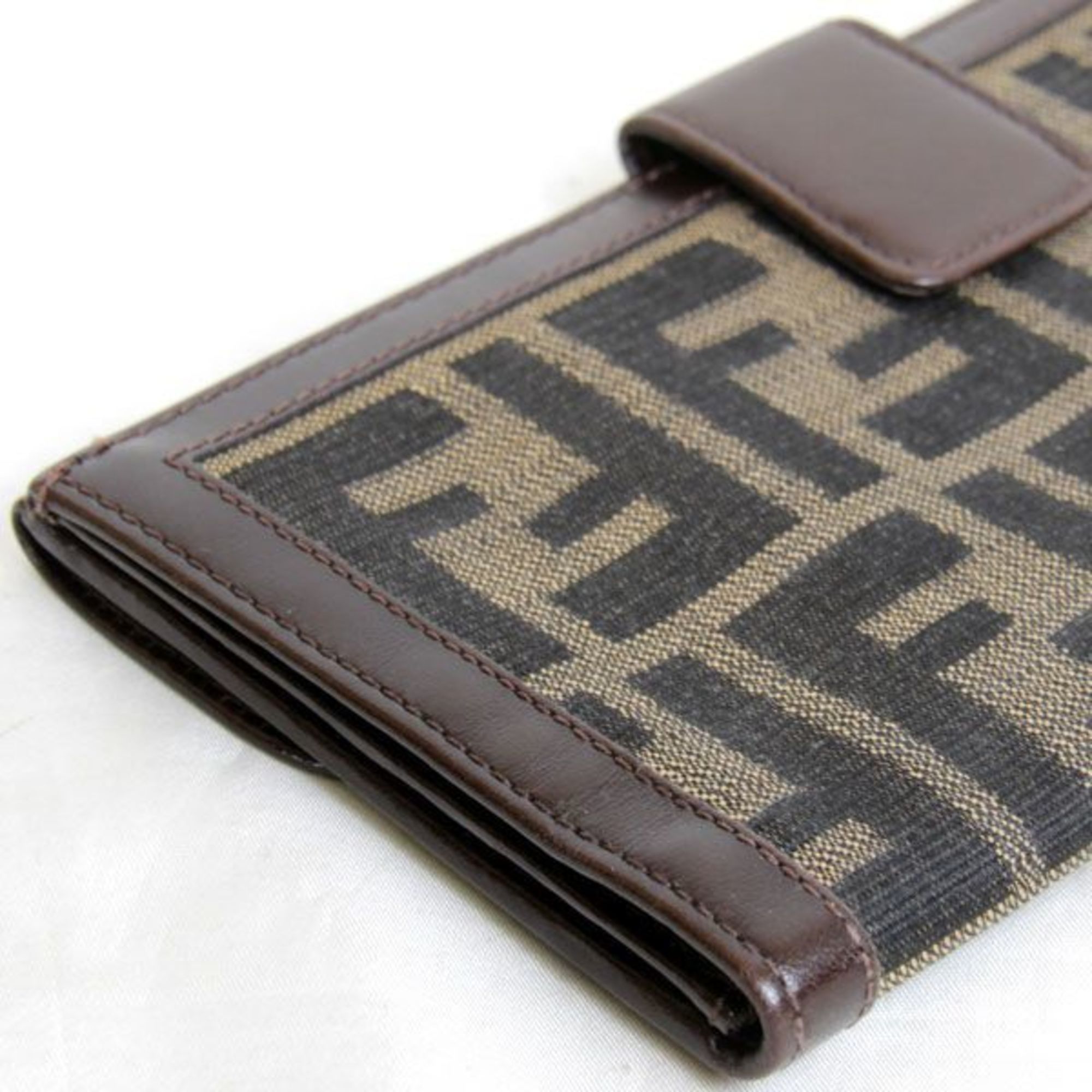 FENDI 2804-30806 long wallet canvas brown