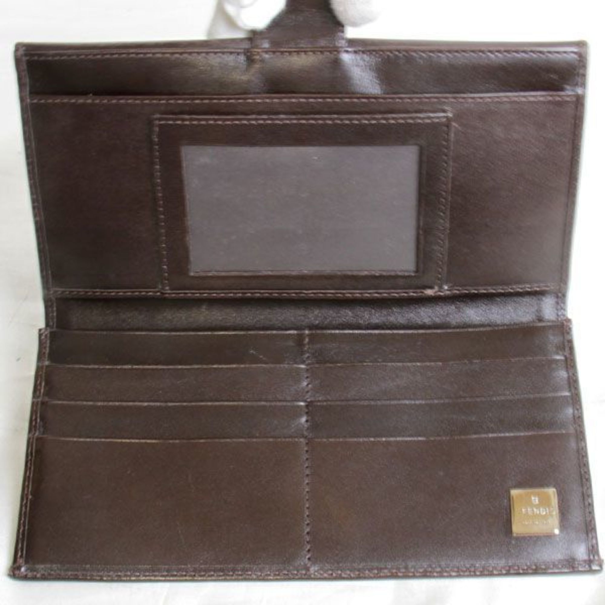 FENDI 2804-30806 long wallet canvas brown