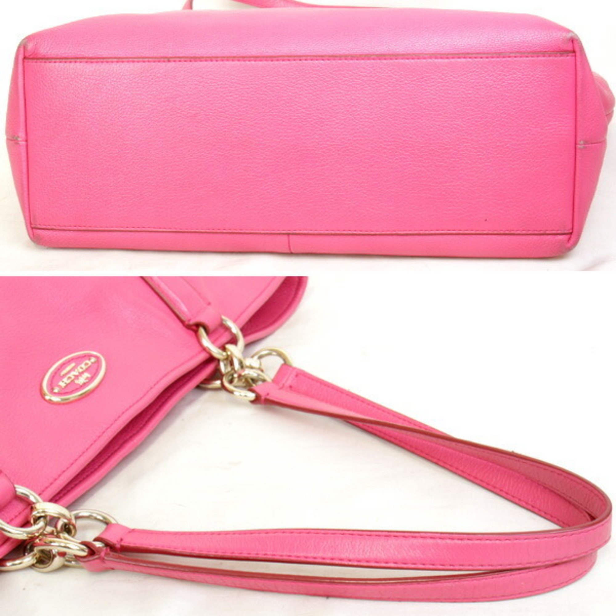 COACH 33961 shoulder bag leather pink