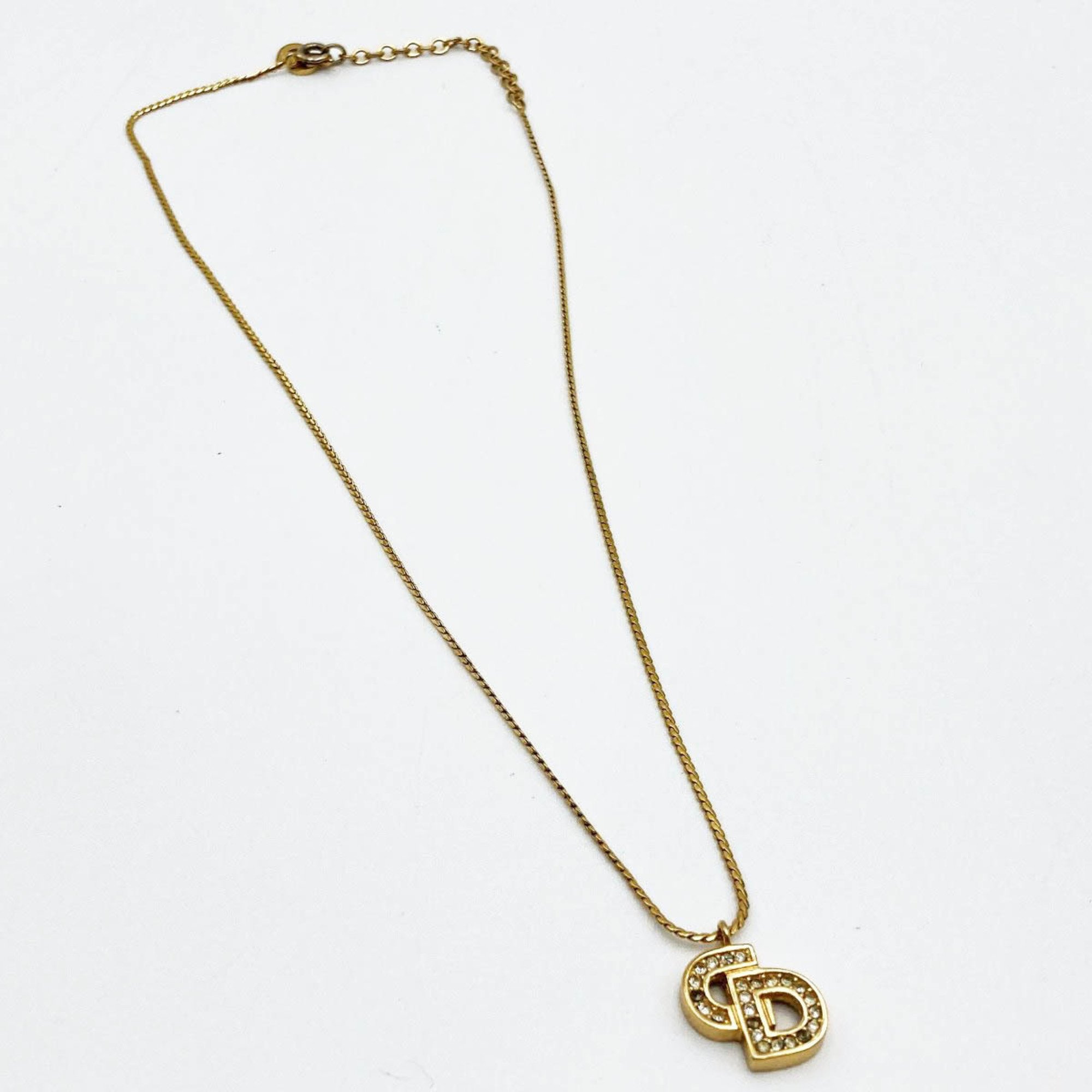 Christian Dior Necklace Logo Design 6g Gold Women's Accessories