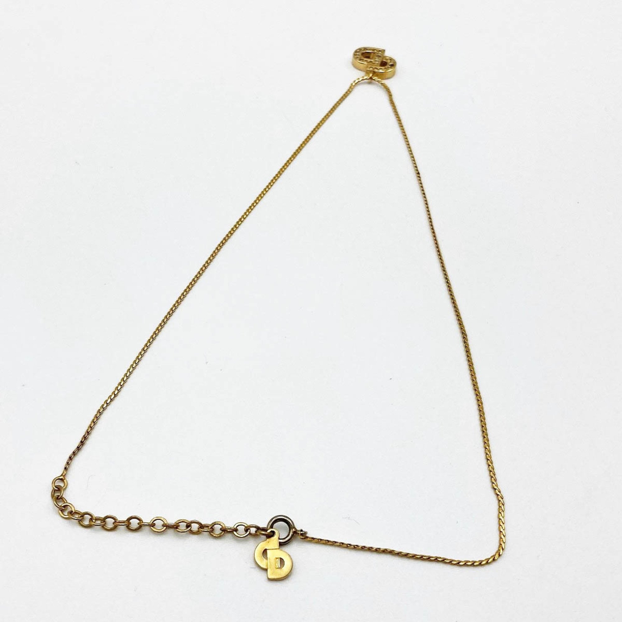 Christian Dior Necklace Logo Design 6g Gold Women's Accessories