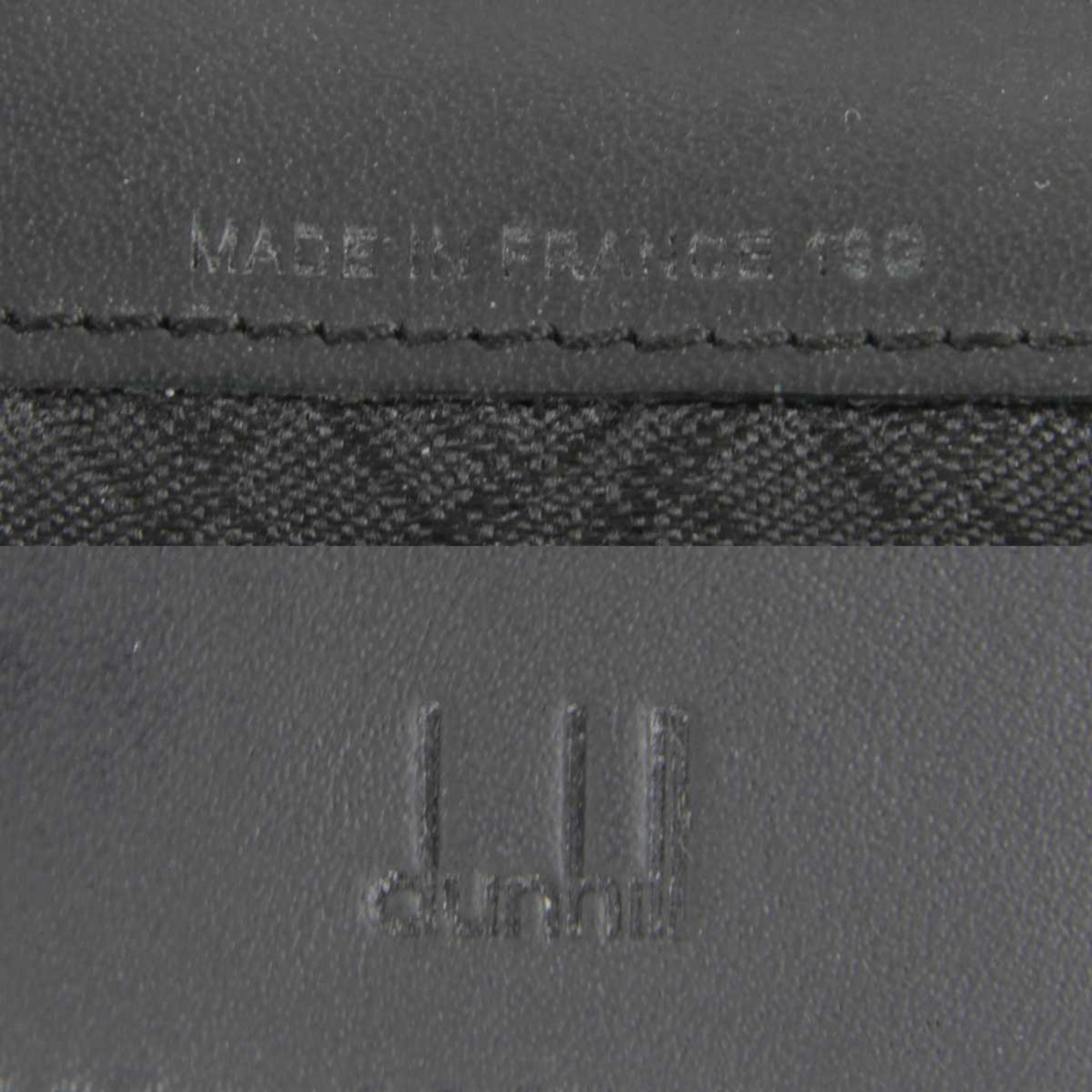 Dunhill Card Case Leather Black Men's