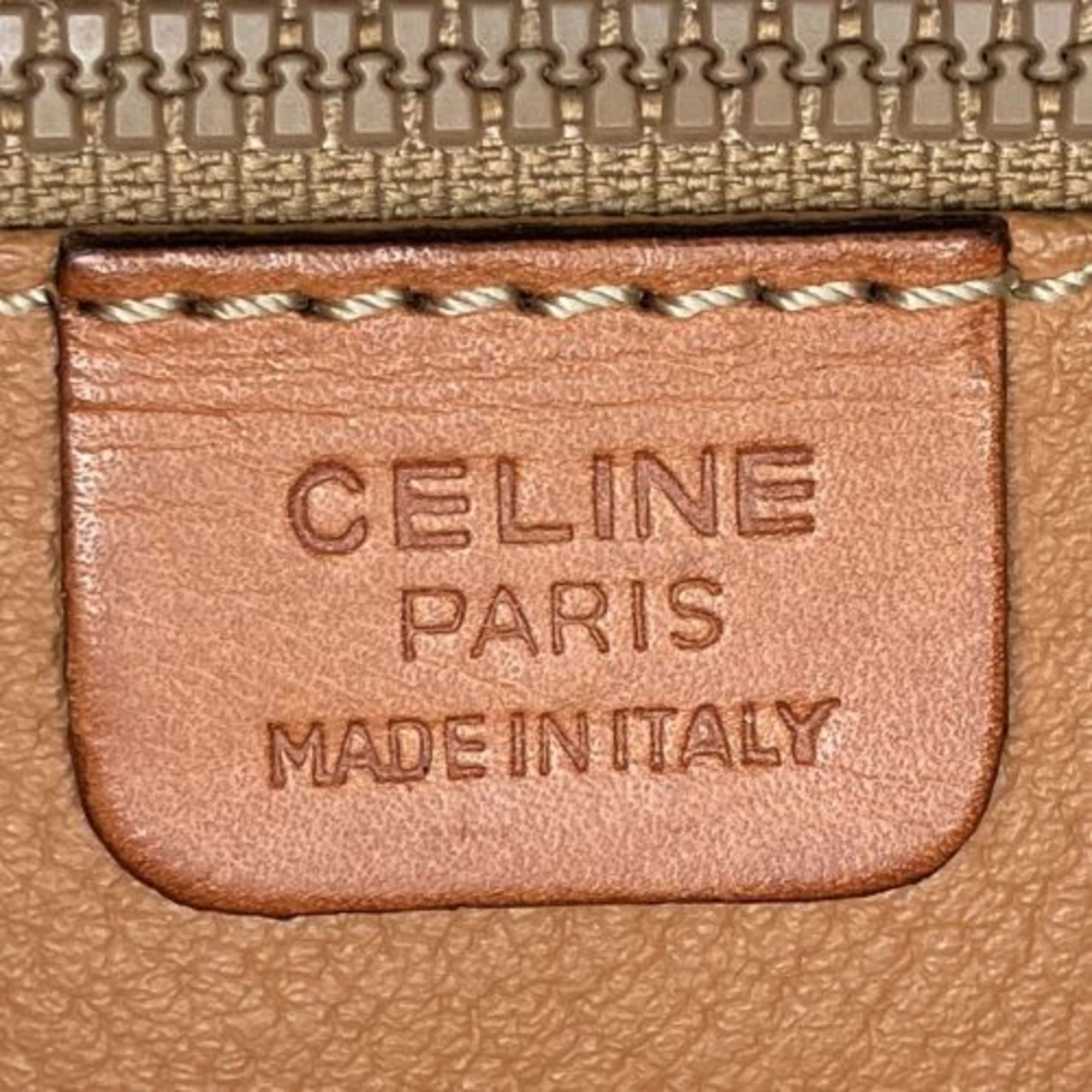 CELINE Macadam clutch bag second business brown PVC leather ladies men's fashion M94
