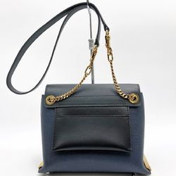 Chloé Chloe Shoulder Bag Crossbody Leather x Chain Green Black Navy Ladies