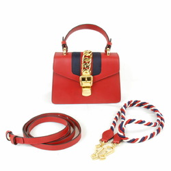 GUCCI Gucci Sylvie 2WAY 470270 Shoulder Bag Leather Red Ladies