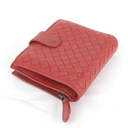BOTTEGA VENETA Intrecciato Bifold Wallet Leather Red Women's