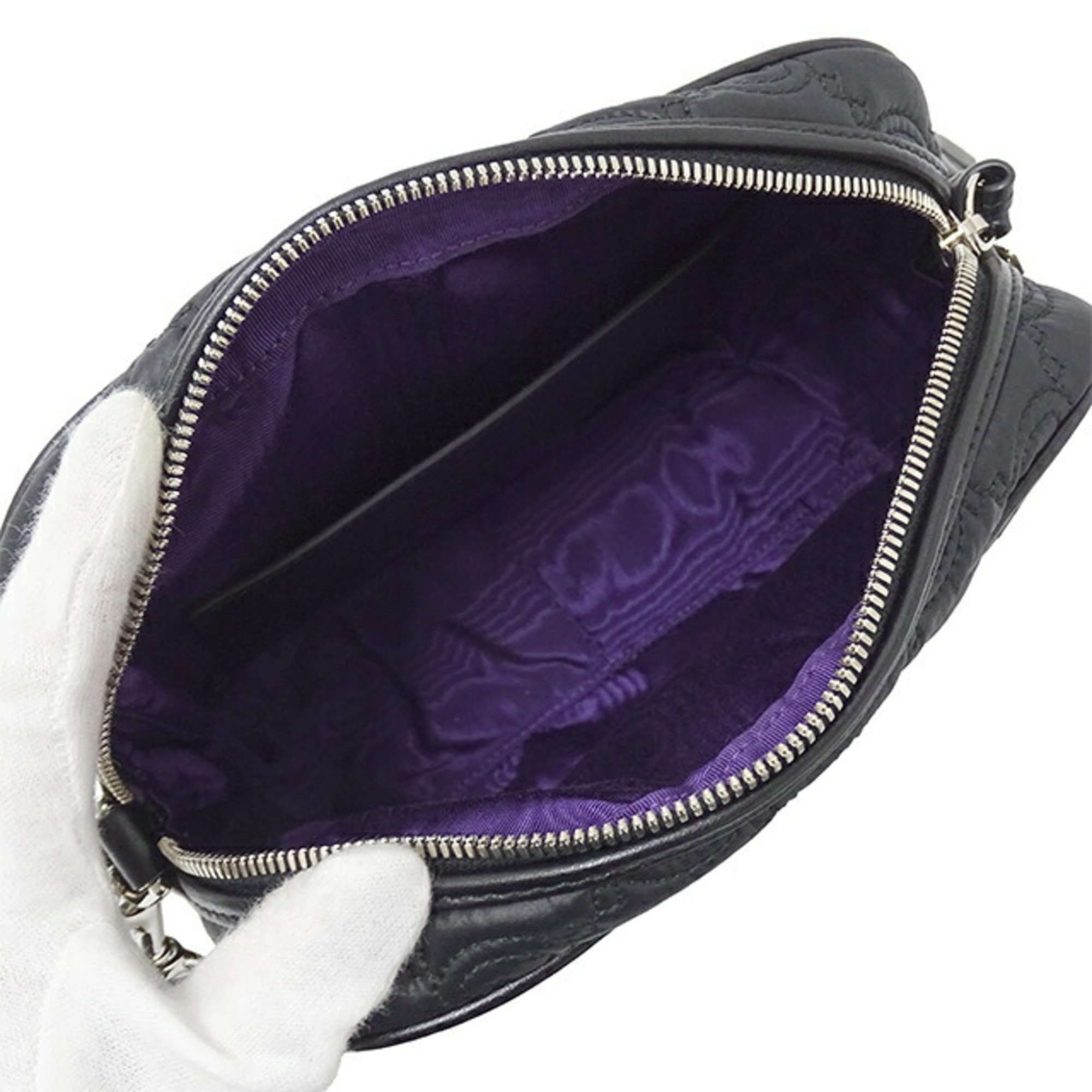 GUCCI Bag Women's GG Matelasse Shoulder Nylon Black 702334