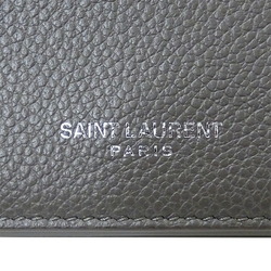 Saint Laurent SAINT LAURENT Wallet Women's Trifold Leather Gray Coin Purse Bill