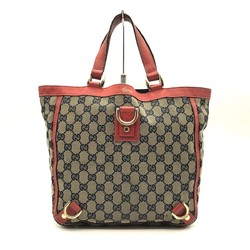 GUCCI Gucci Handbag Tote Bag Abbey Line Beige Red Gold Hardware GG Canvas Leather 130739 Women's