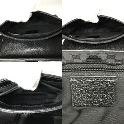 GUCCI Gucci Waist Bag Body Mini Black GG Canvas Silver Hardware 131236 Women Men
