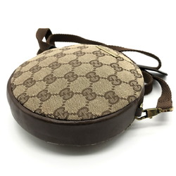 GUCCI Gucci Shoulder Bag Mini Round Pochette Brown Beige GG Canvas Pattern Leather Ladies