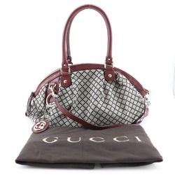 GUCCI Diamante Handbag Sookie 223974 GG Canvas Made in Italy Gray/Red Shoulder Bag 2way Double Zipper Ladies