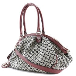 GUCCI Diamante Handbag Sookie 223974 GG Canvas Made in Italy Gray/Red Shoulder Bag 2way Double Zipper Ladies