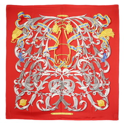 HERMES Carre90 Scarf LE MORS A LA CONETABLE Elegance Silk Made in France Red Ladies