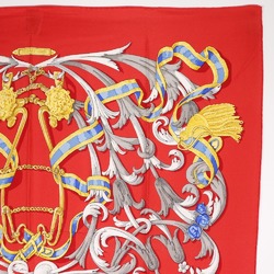 HERMES Carre90 Scarf LE MORS A LA CONETABLE Elegance Silk Made in France Red Ladies