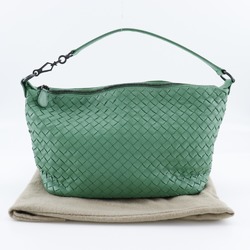 Bottega Veneta BOTTEGAVENETA Intrecciato Handbag 239988 Calf Made in Italy Green Shoulder A5 Zipper Women's