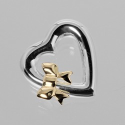 Tiffany Pendant Top Heart Ribbon Silver 925 K18YG TIFFANY&Co.