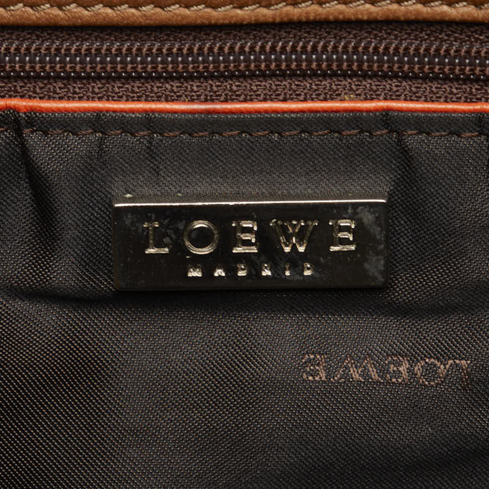 LOEWE Shoulder Bag Tote Brown Orange Leather Ladies
