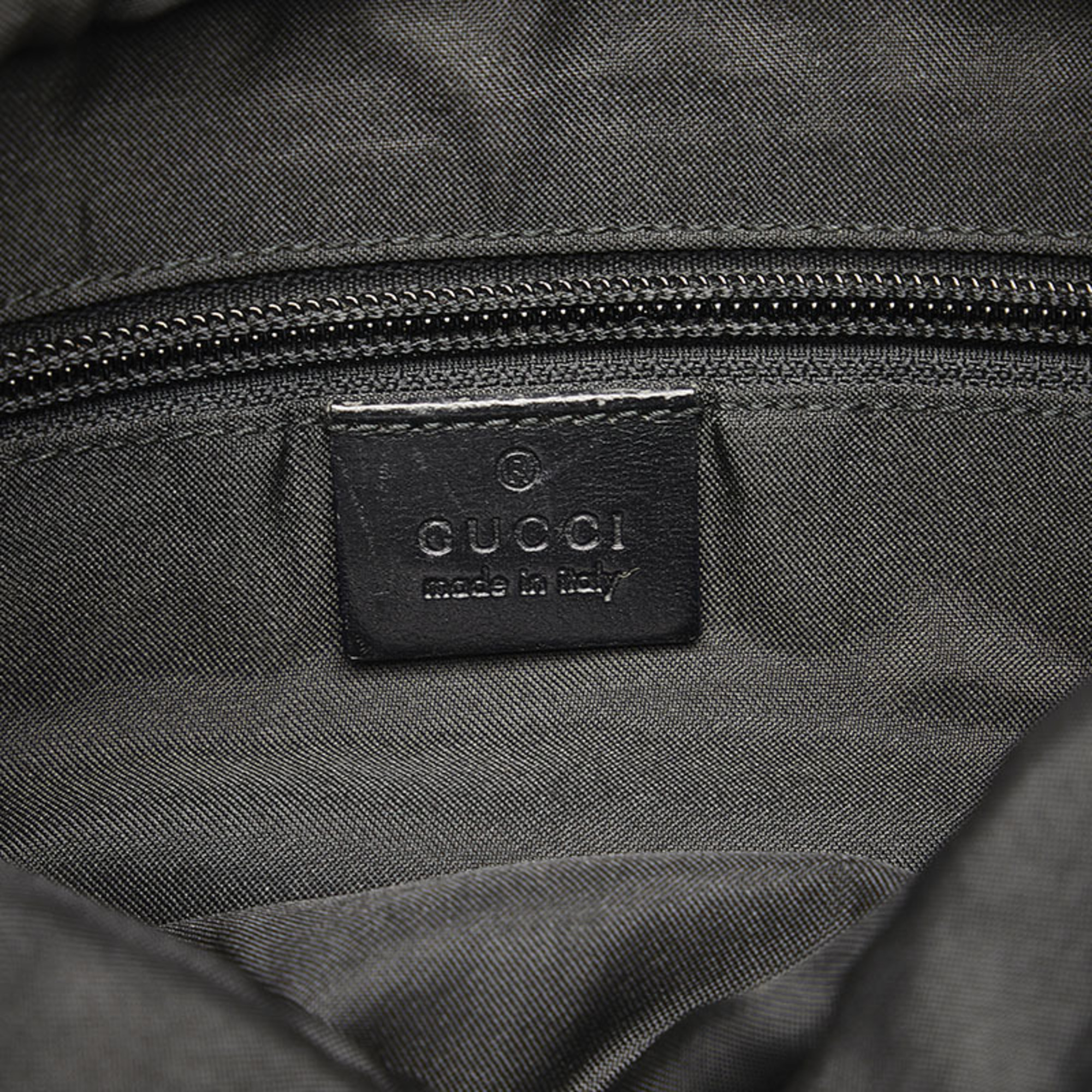 Gucci GG Canvas Tote Bag 0190402 Black Leather Women's GUCCI