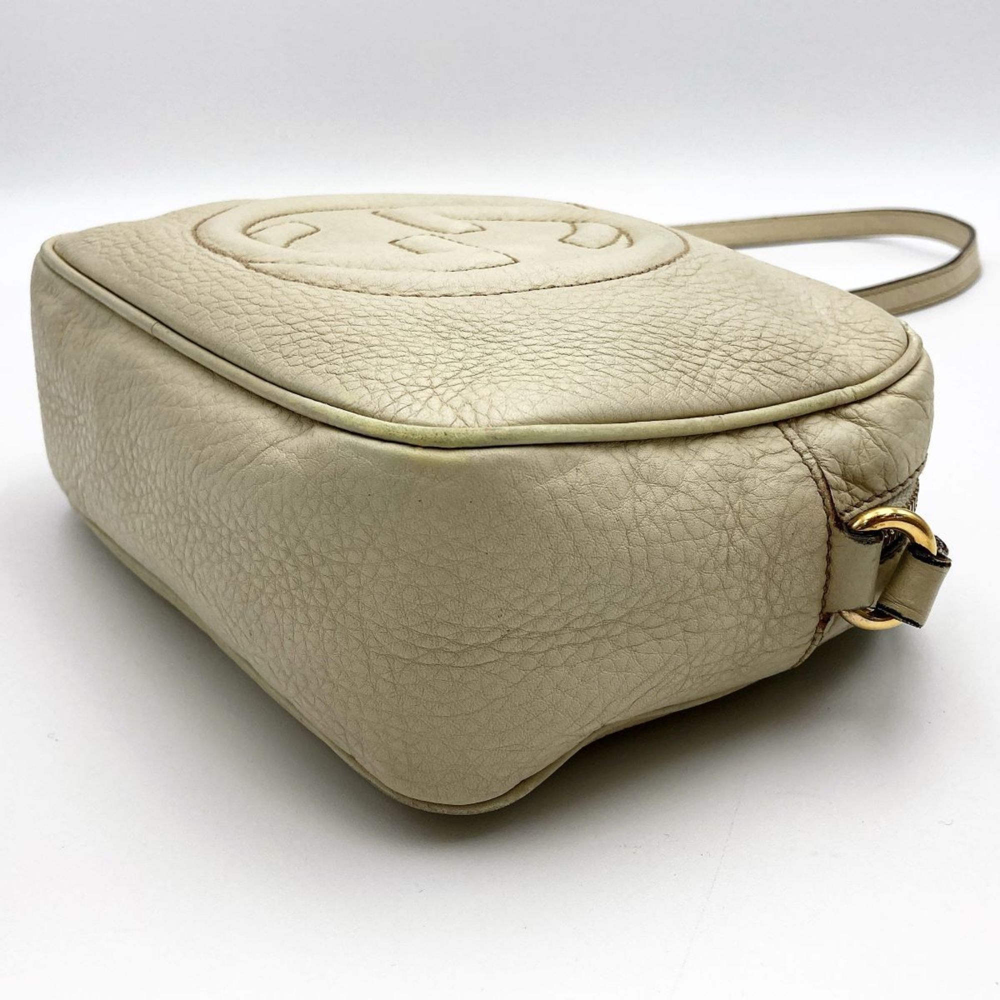 GUCCI Gucci Soho Disco Bag Shoulder Crossbody Tassel Ivory Leather Ladies 308364