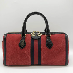 GUCCI Gucci Mini Boston Bag 2WAY Red x Black Suede Women's Men's 524532