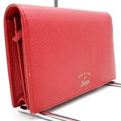 GUCCI Shoulder Wallet Mini Bag Crossbody Red Leather Ladies 368231