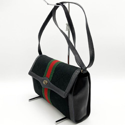 GUCCI Gucci Perfume Old Shoulder Bag Crossbody Black Sherry Line GG Canvas Parfums Women's 10 39 3657